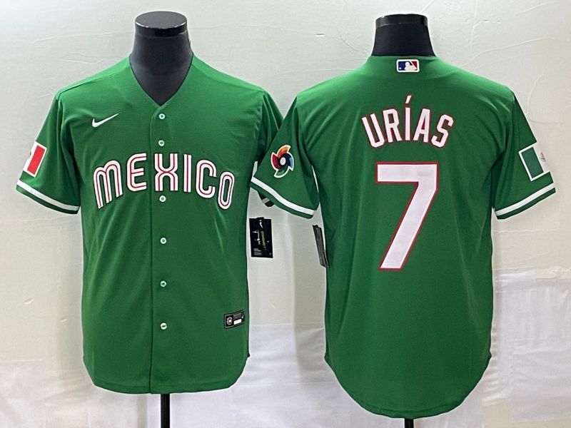 Men 2025 World Cup Mexico #7 Urias Green Nike MLB Jersey style 3185